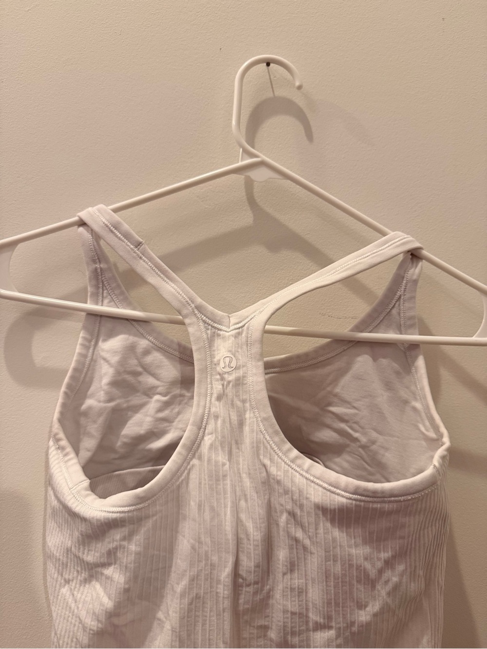 lululemon athletica White Ribbed Racerback Sports Bra Tank